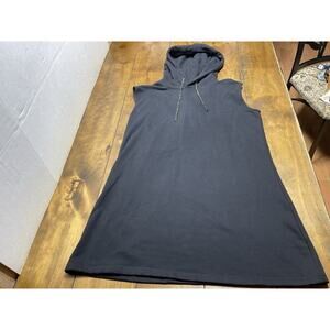 Queen of Sparkles Black Pink Beaded Sleeveless Hoodie Dress Size Large